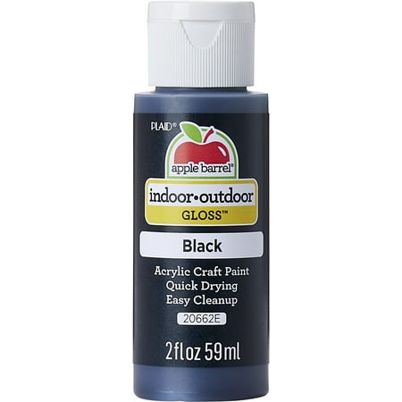 Apple Barrel Acrylic Craft Paint, Gloss Finish, Black, 2 fl oz