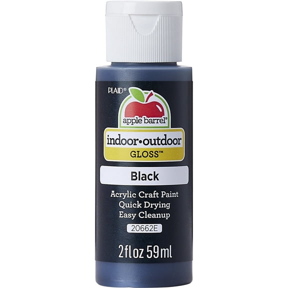 Apple Barrel Acrylic Craft Paint, Gloss Finish, Black, 2 fl oz