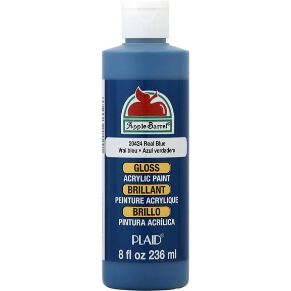 Apple Barrel Acrylic Craft Paint, Gloss Finish, Real Blue, 8 fl oz