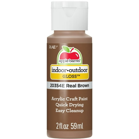 Apple Barrel Acrylic Craft Paint, Gloss Finish, Real Brown, 2 fl oz