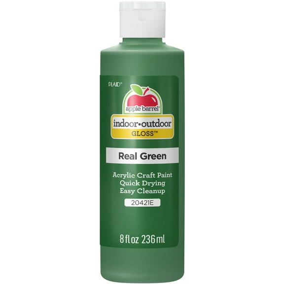 Apple Barrel Acrylic Craft Paint, Gloss Finish, Real Green, 8 fl oz