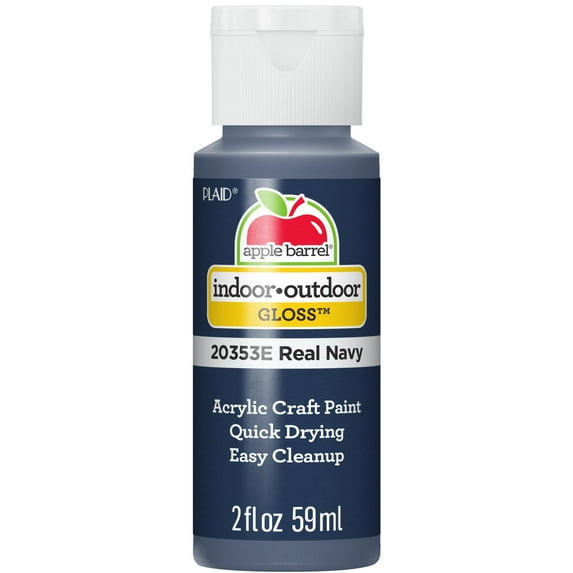 Apple Barrel Acrylic Craft Paint, Gloss Finish, Real Navy, 2 fl oz