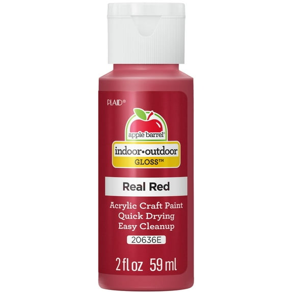 Apple Barrel Acrylic Craft Paint, Gloss Finish, Real Red, 2 fl oz