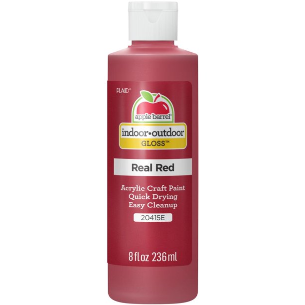 Apple Barrel Acrylic Craft Paint, Gloss Finish, Real Red, 8 fl oz