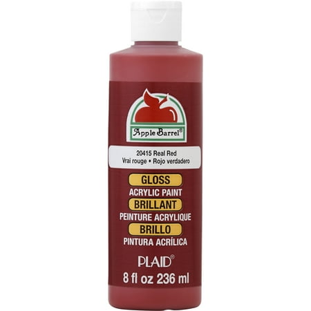 Apple Barrel Acrylic Craft Paint, Gloss Finish, Real Red, 8 fl oz
