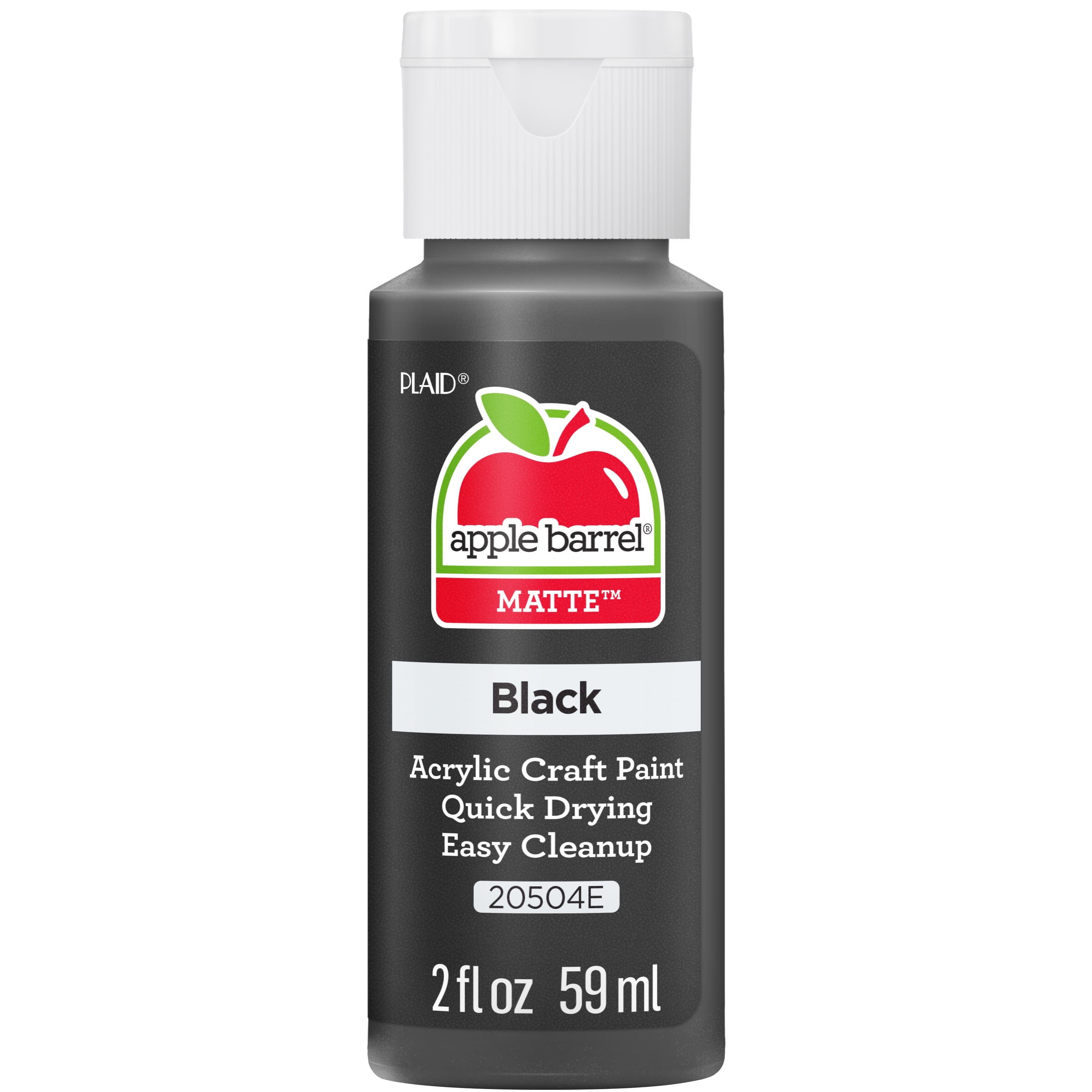 Plaid Apple Barrel Acrylic Craft Paint, Black - 2 fl oz bottle