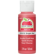 Apple Barrel Acrylic Craft Paint, Matte Finish, Bright Red, 2 fl oz