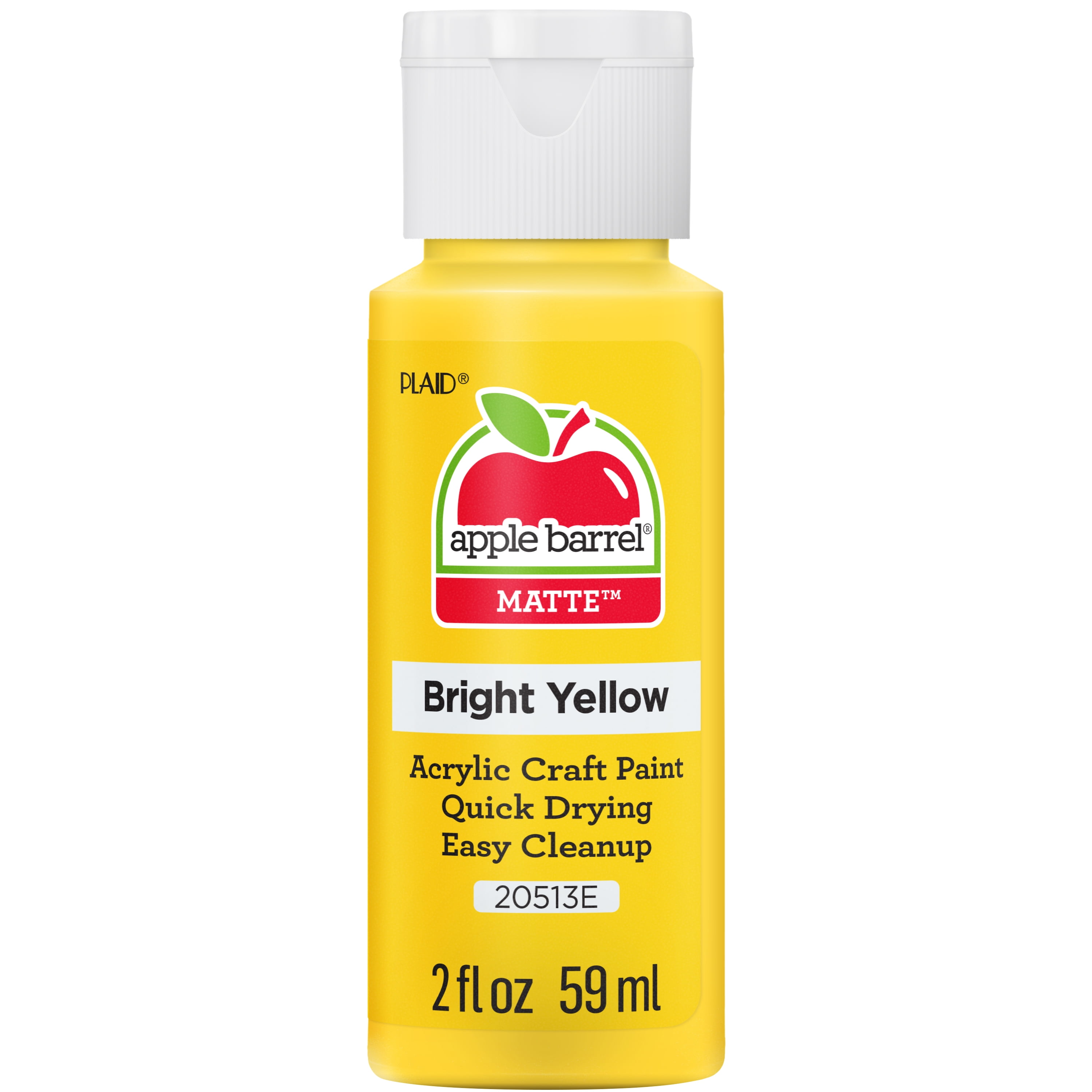Plaid Apple Barrel Acrylic Craft Paint, Bright Yellow - 2 fl oz bottle