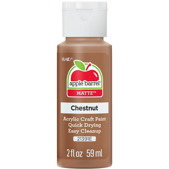 Apple Barrel 21391E Acrylic Craft Paint, Matte Finish, Chestnut, 2 fl oz