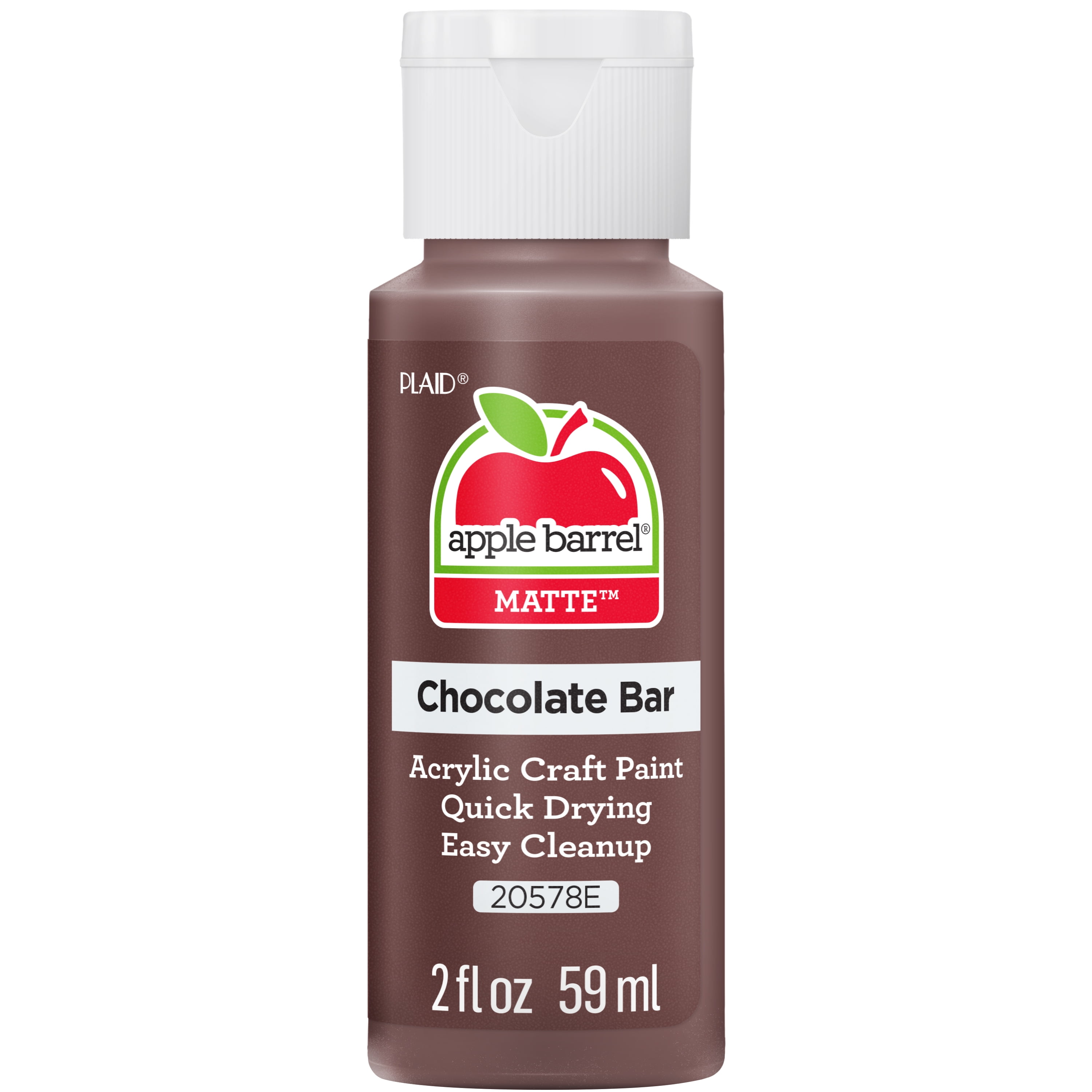 Apple Barrel Acrylic Craft Paint, Matte Finish, Chocolate Bar, 2 fl oz