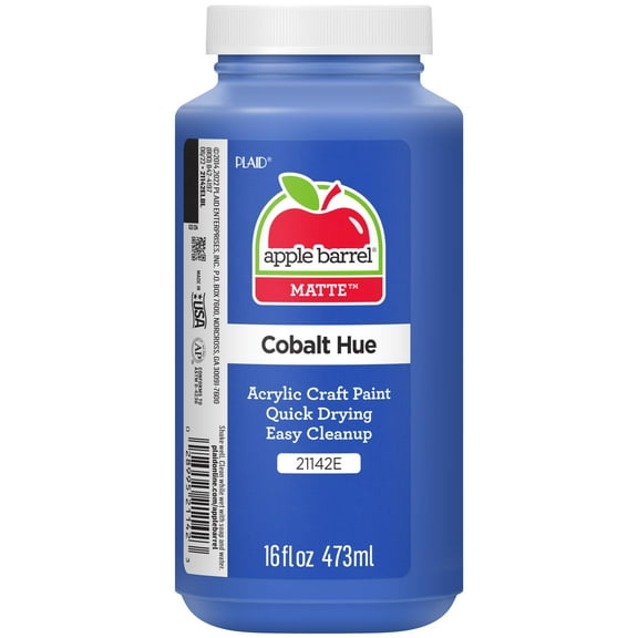 Apple Barrel Acrylic Craft Paint, Matte Finish, Cobalt Hue, 16 fl oz