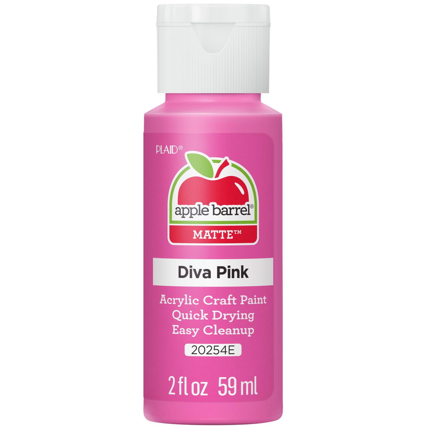 Apple Barrel Acrylic Craft Paint, Matte Finish, Diva Pink, 2 fl oz