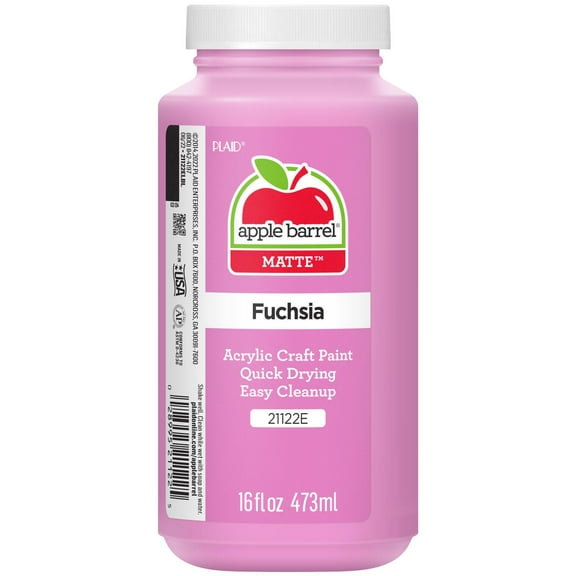 Apple Barrel Acrylic Craft Paint, Matte Finish, Fuchsia, 16 fl oz