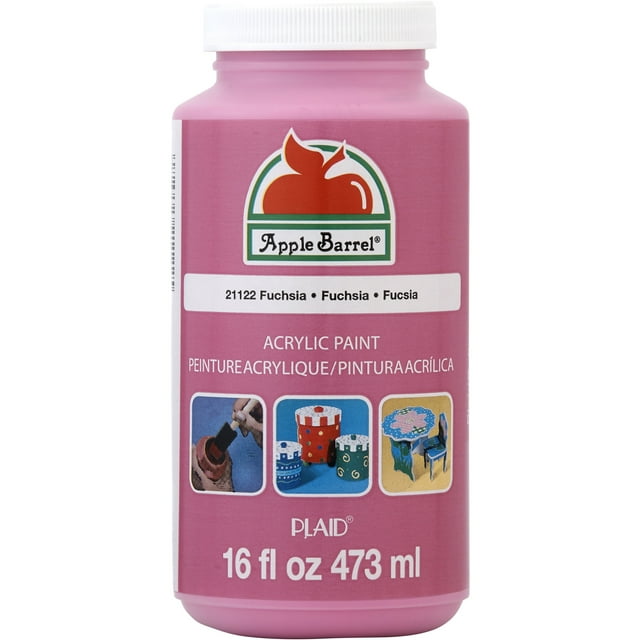 Apple Barrel Acrylic Craft Paint, Matte Finish, Fuchsia, 16 fl oz