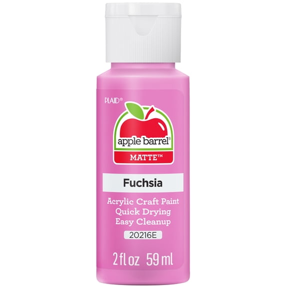 Apple Barrel Acrylic Craft Paint, Matte Finish, Fuchsia, 2 fl oz