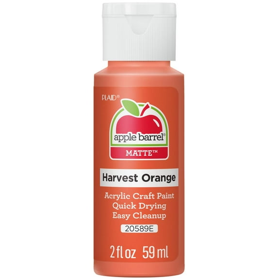Apple Barrel Acrylic Craft Paint, Matte Finish, Harvest Orange, 2 fl oz