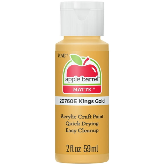 Apple Barrel Acrylic Craft Paint, Matte Finish, King's Gold, 2 fl oz