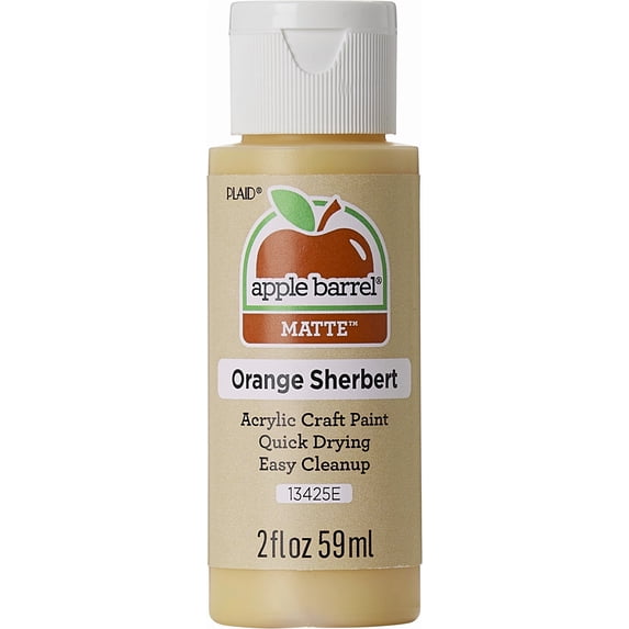Apple Barrel Acrylic Craft Paint, Matte Finish, Orange Sherbert, 2 fl oz
