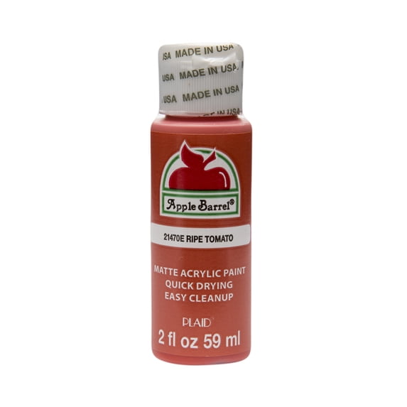 Apple Barrel Acrylic Craft Paint, Matte Finish, Ripe Tomato, 2 fl oz