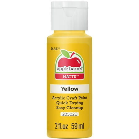 Apple Barrel Acrylic Craft Paint, Matte Finish, Yellow, 2 fl oz