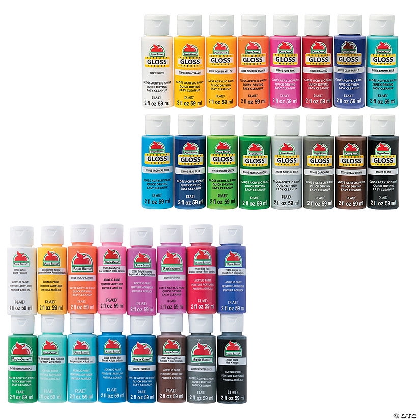 Apple Barrel Acrylic Matte & Gloss Paint Kit - 32 Pieces