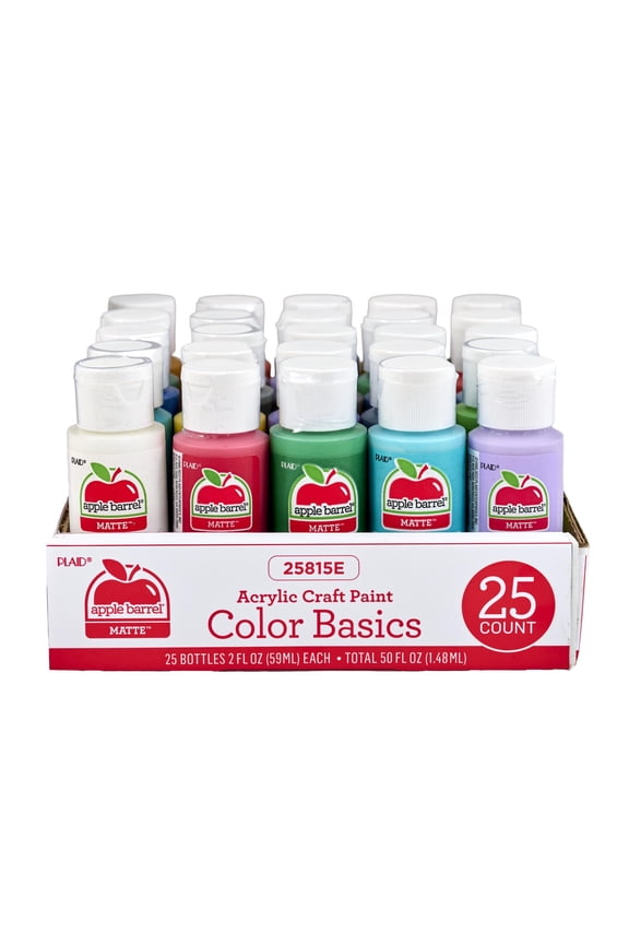 Color Basics 2 fl oz Acrylic Craft Paint Set, Matte Finish, 25 Piece