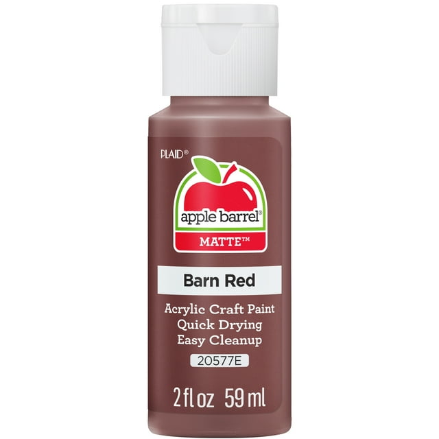 Apple Barrel Acrylic Craft Paint, Matte Finish, Barn Red, 2 fl oz