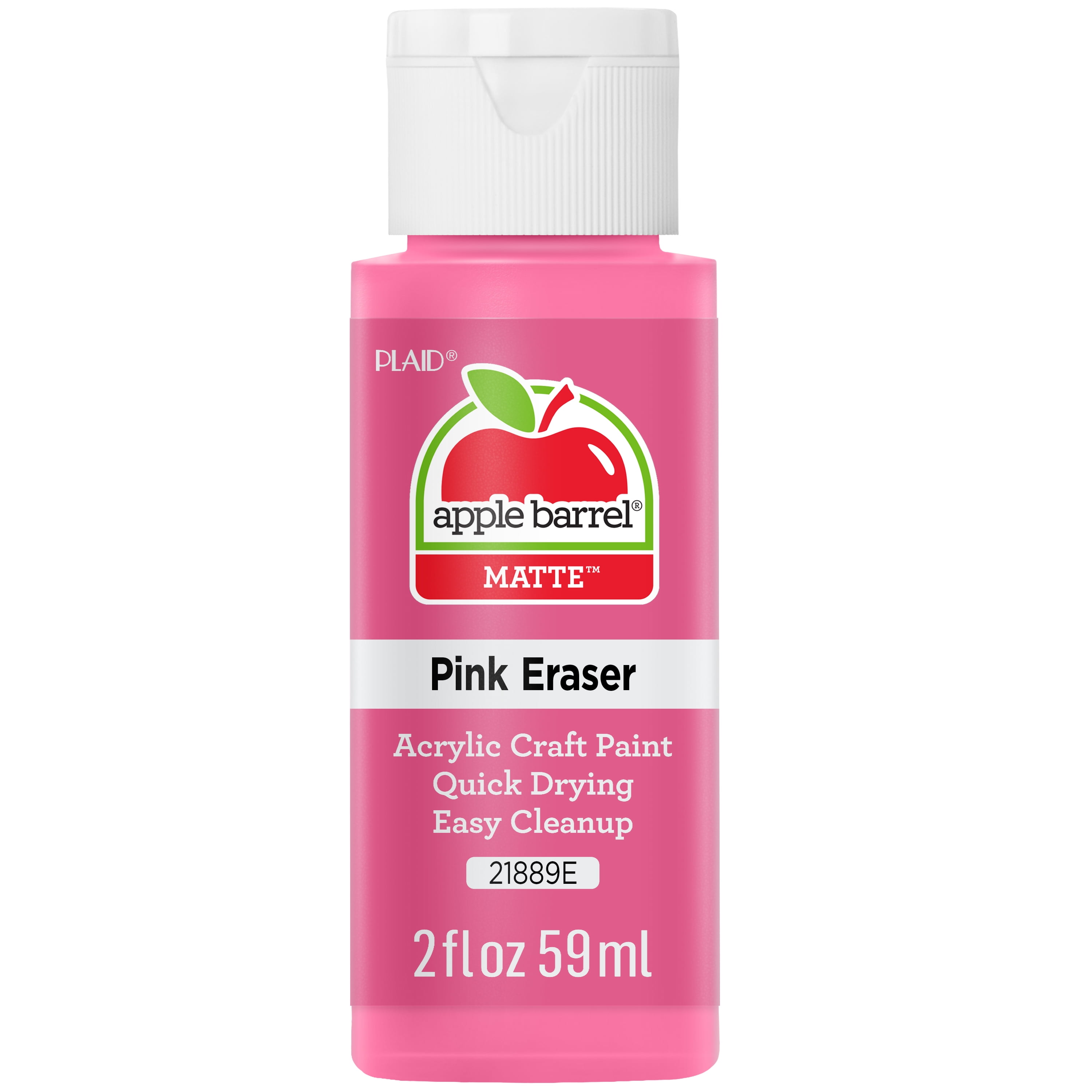 Apple Barrel Acrylic Craft Paint, Matte Finish, Pink Eraser, 2 fl oz