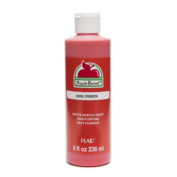 Apple Barrel Acrylic Craft Paint, Matte Finish, 8 fl oz, Crimson