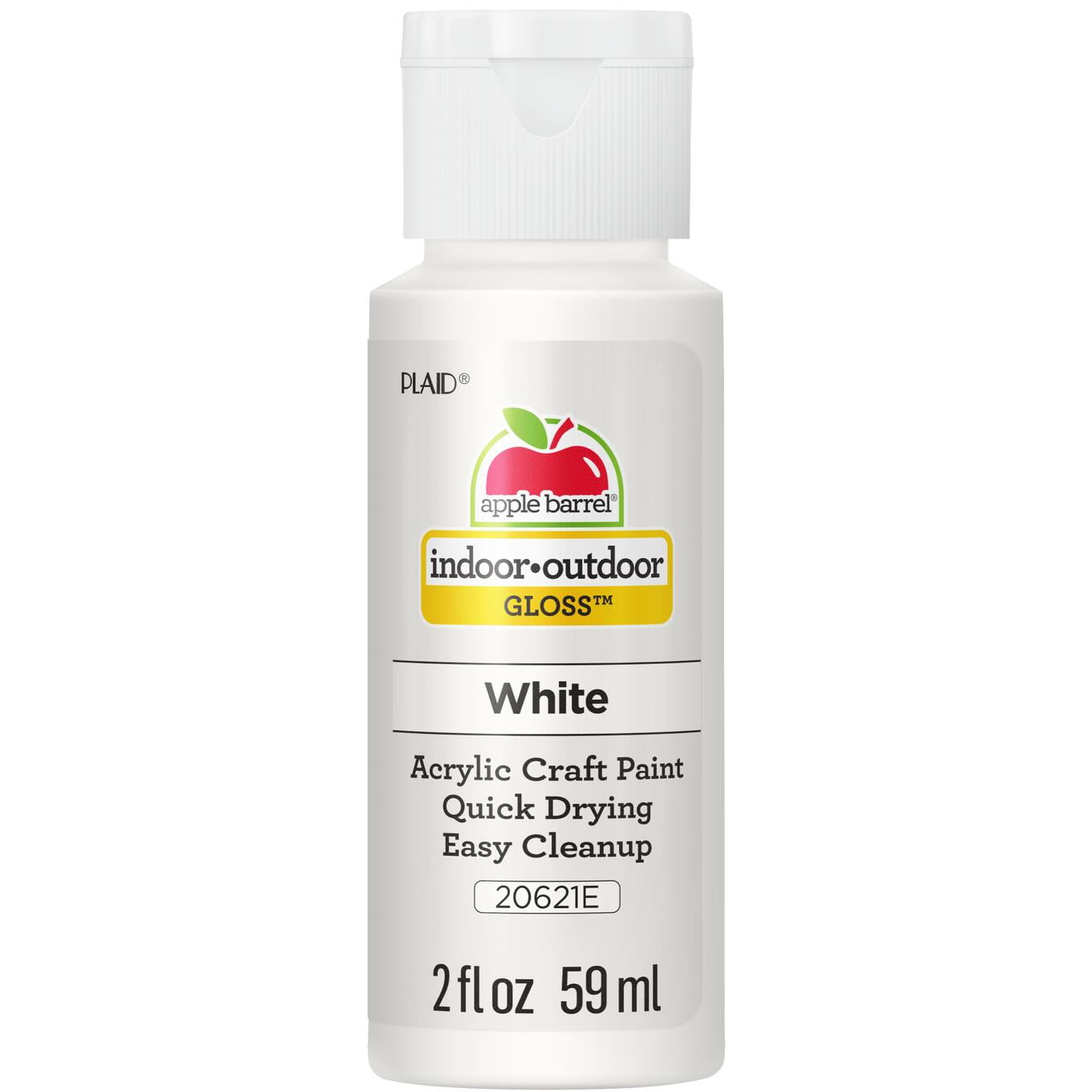 Apple Barrel Acrylic Craft Paint Gloss Finish White 2 fl oz