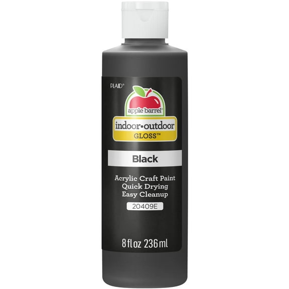 Apple Barrel, Acrylic Craft Paint, Gloss Finish, Black, 8 fl oz