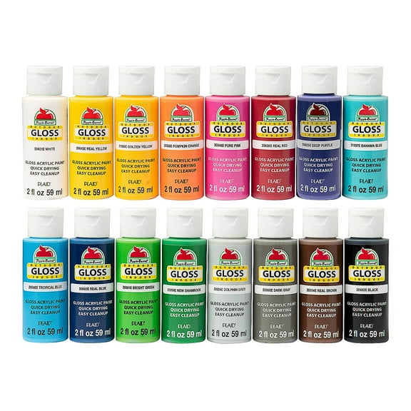 Apple Barrel Gloss Paint Set - 16 piece