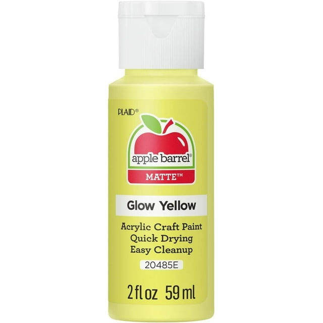 Apple Barrel GlowInTheDark Acrylic Paint (2 Ounce), JA20485 Yellow