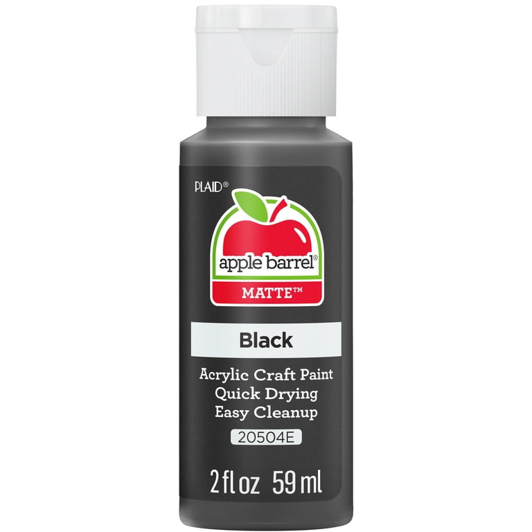 Apple Barrel 2 fl oz Black Matte Acrylic Craft Paint Non Toxic Ideal for Arts Crafts Walmart