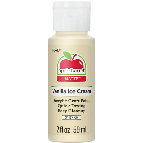 Apple Barrel Acrylic Craft Paint, Matte Finish, 2 fl oz, Vanilla Ice Cream