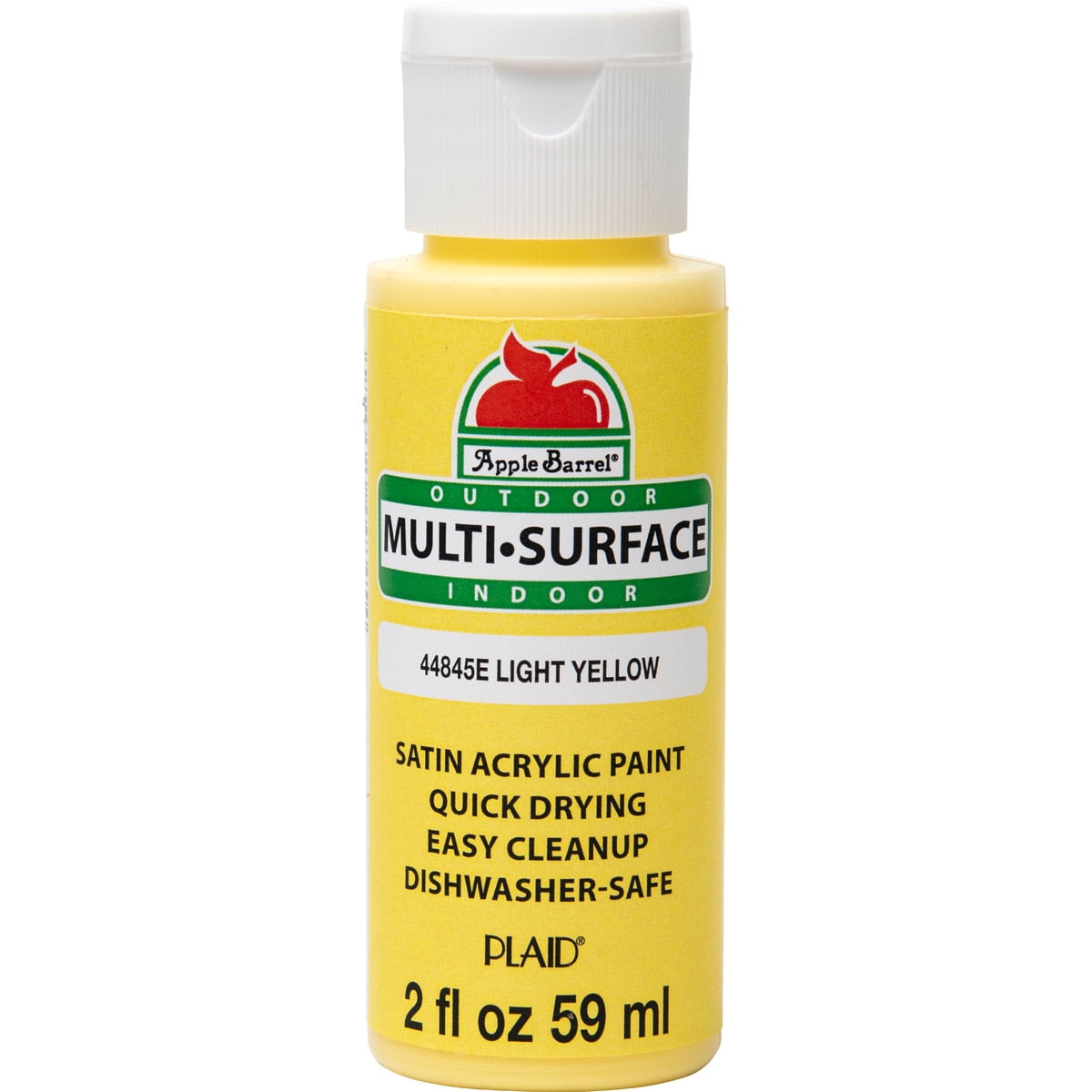 Apple Barrel Multi Surface Craft Paint, Satin Finish, Light Yellow, 2 fl oz