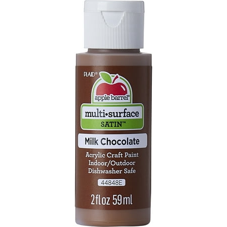 Apple Barrel Multi-Surface Craft Paint, Satin Finish, Milk Chocolate, 2 fl oz