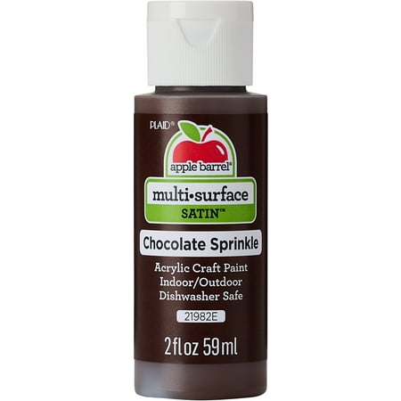 Apple Barrel Multi-Surface Craft Paint, Satin Finish, Chocolate Sprinkle, 2 fl oz