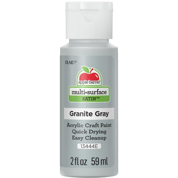 Apple Barrel Multi-Surface Acrylic Satin Paint, Granite Gray, 2 fl oz