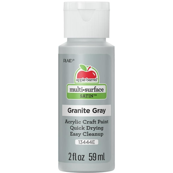 Apple Barrel Multi-Surface Acrylic Satin Paint, Granite Gray, 2 fl oz