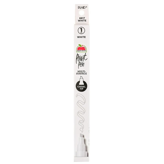 Apple Barrel Multi-Surface Chisel Tip Paint Pen, White, 1 Piece