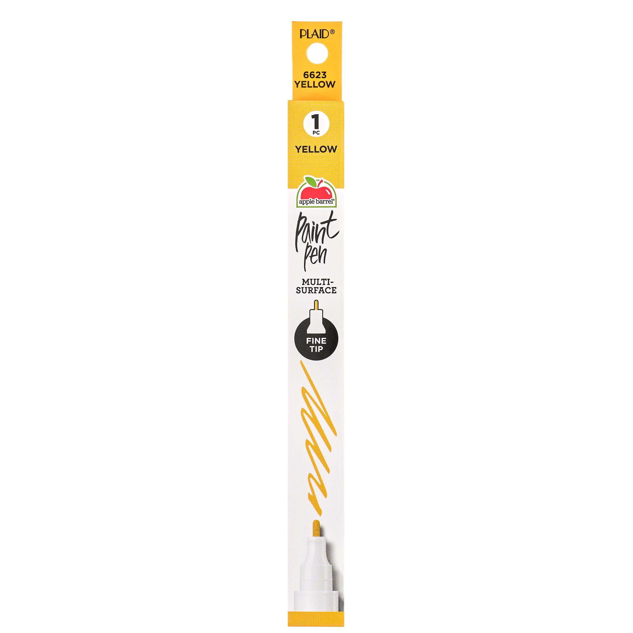 Apple Barrel Multi-Surface Fine Tip Paint Pen, Yellow, 1 Piece
