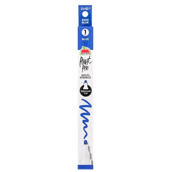Apple Barrel Multi-Surface Medium Tip Paint Pen, Blue, 1 Piece