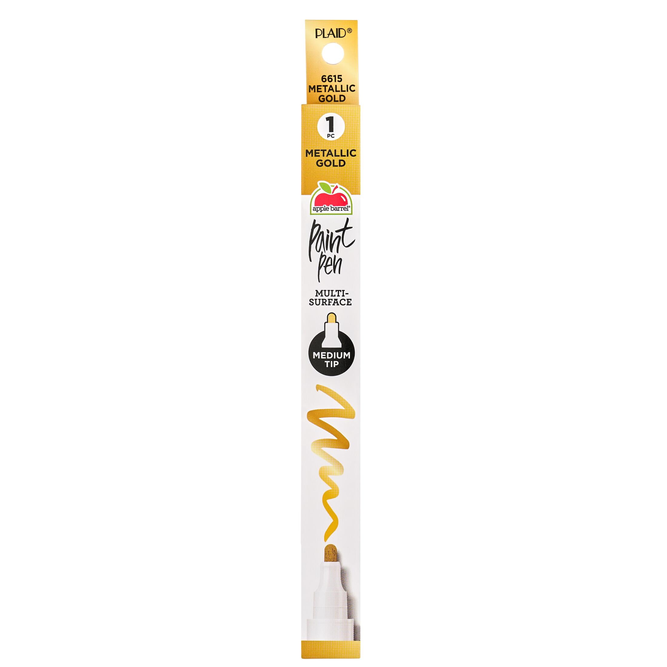 Apple Barrel Multi-Surface Medium Tip Paint Pen, Gold, 1 Piece