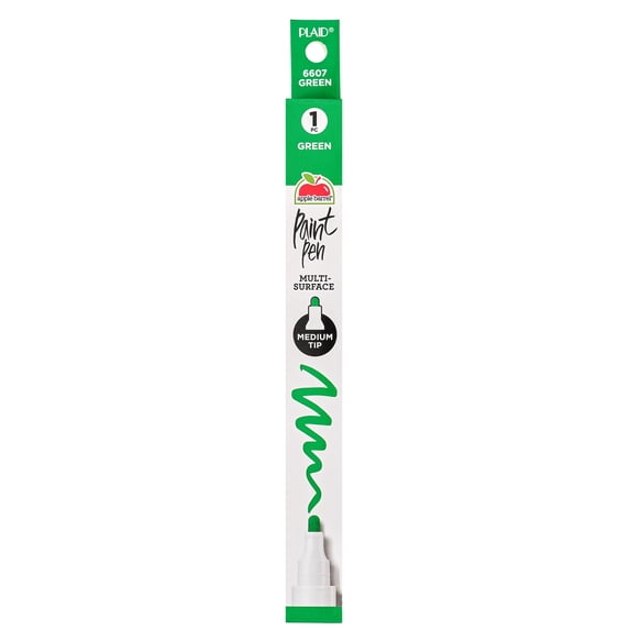 Apple Barrel Multi-Surface Medium Tip Paint Pen, Green, 1 Piece