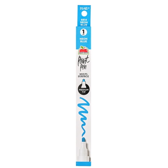Apple Barrel Multi-Surface Medium Tip Paint Pen, Neon Blue, 1 Piece