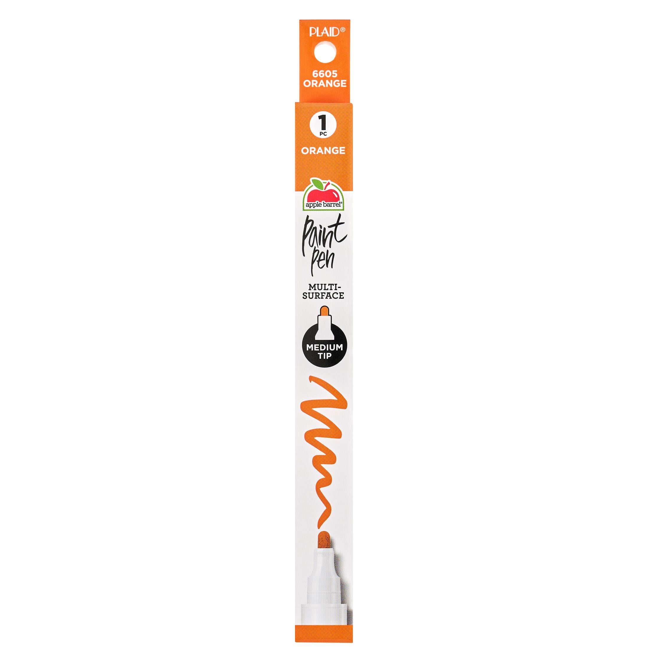 Apple Barrel Multi-Surface Medium Tip Paint Pen, Orange, 1 Piece
