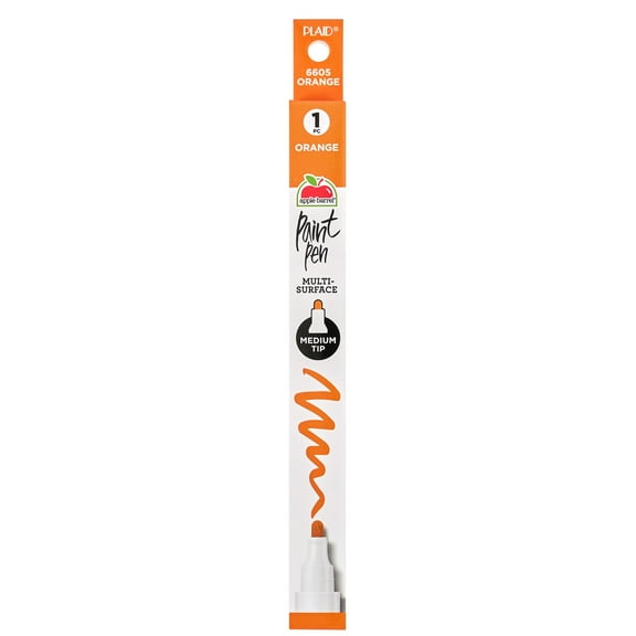 Apple Barrel Multi-Surface Medium Tip Paint Pen, Orange, 1 Piece
