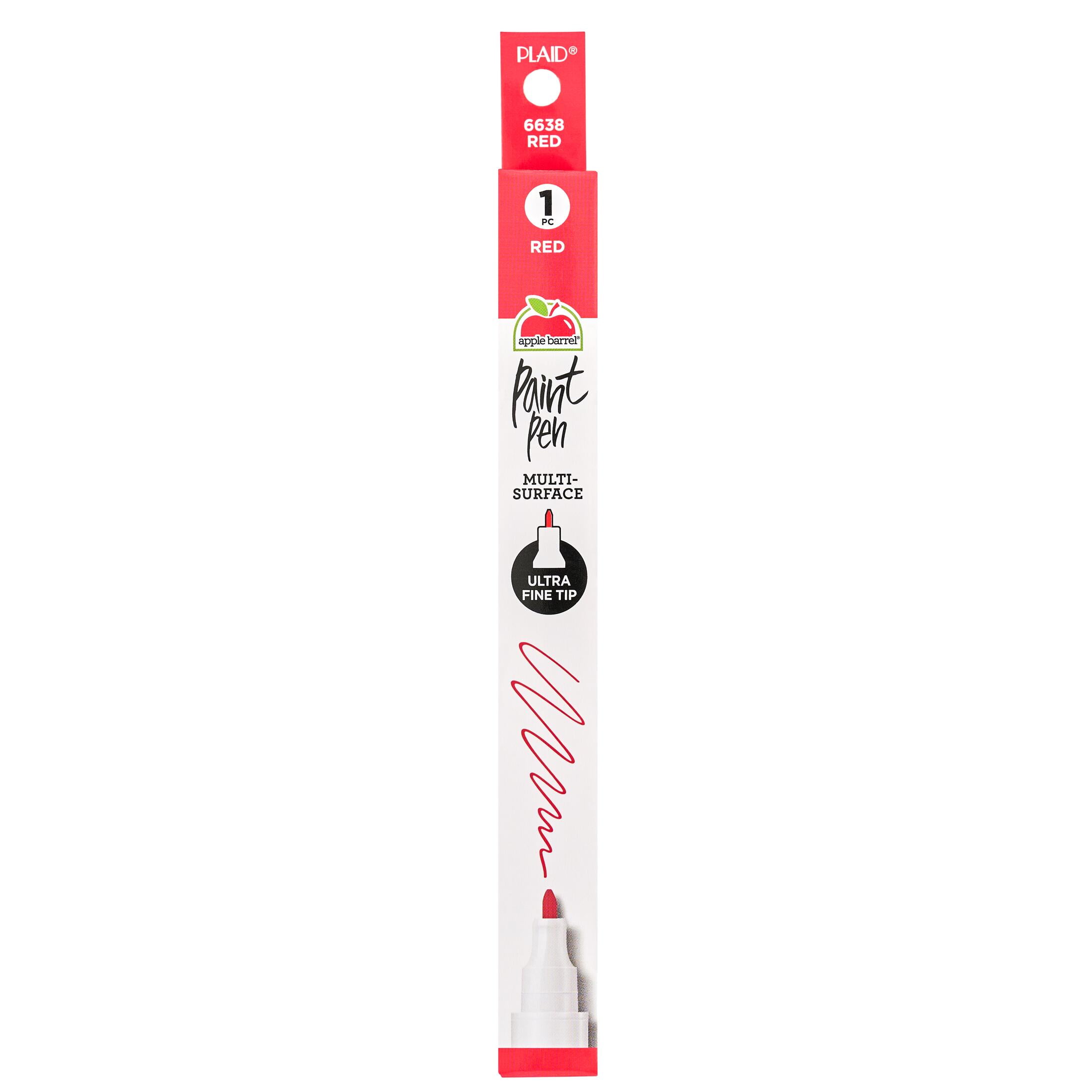 Apple Barrel Multi-Surface Ultra Fine Tip Paint Pen, Red, 1 Piece