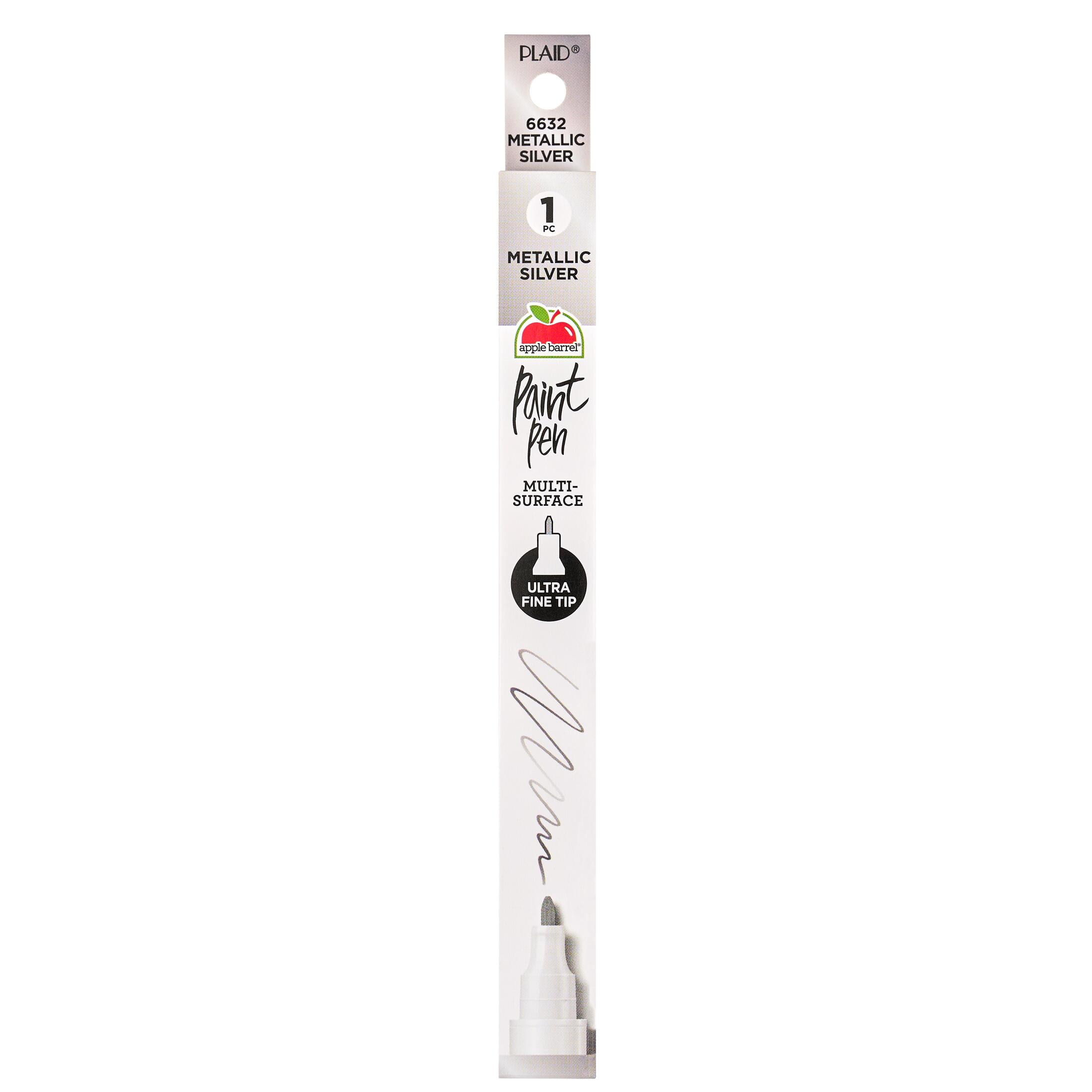 Apple Barrel Multi-Surface Ultra Fine Tip Paint Pen, Silver, 1 Piece